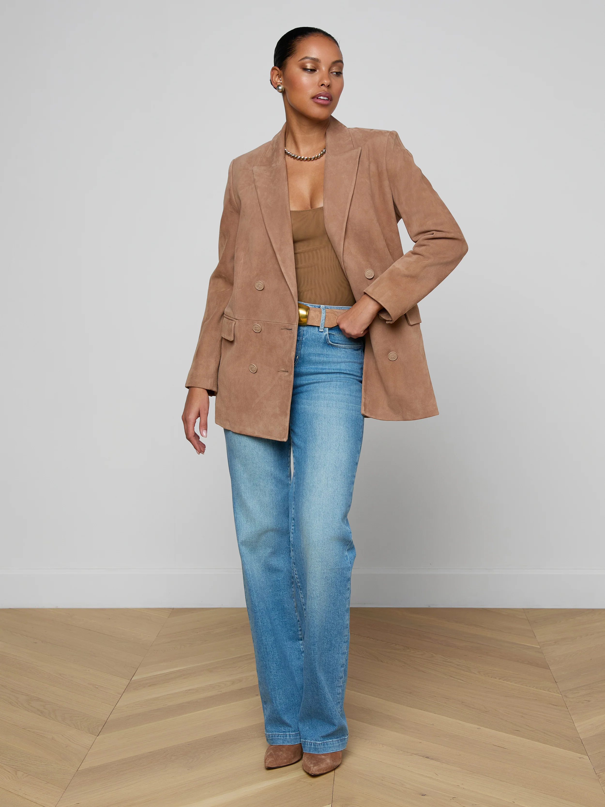 Aimee Oversized Suede Blazer - Image 4