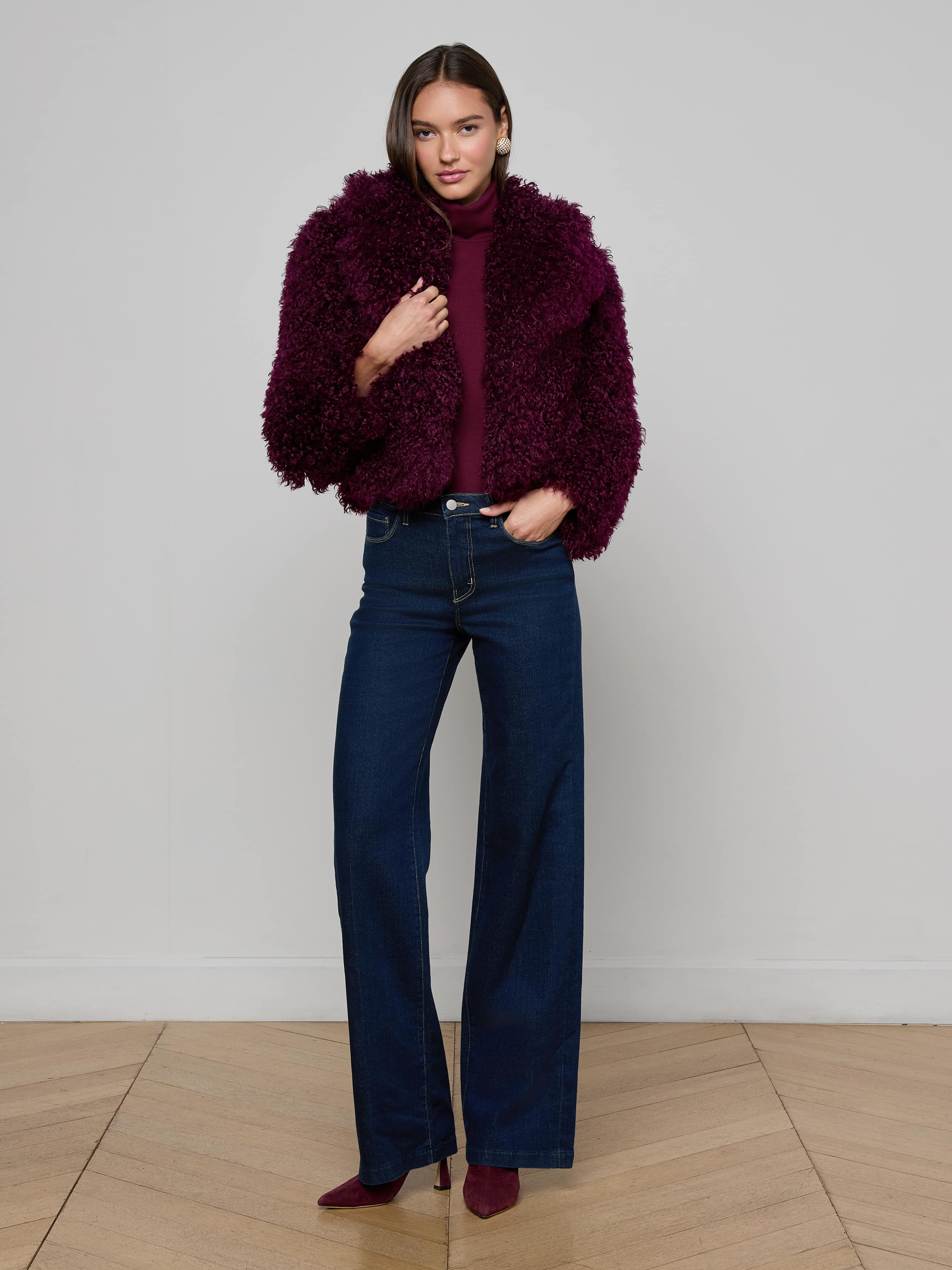 Aura Cropped Faux Fur Jacket - Image 3