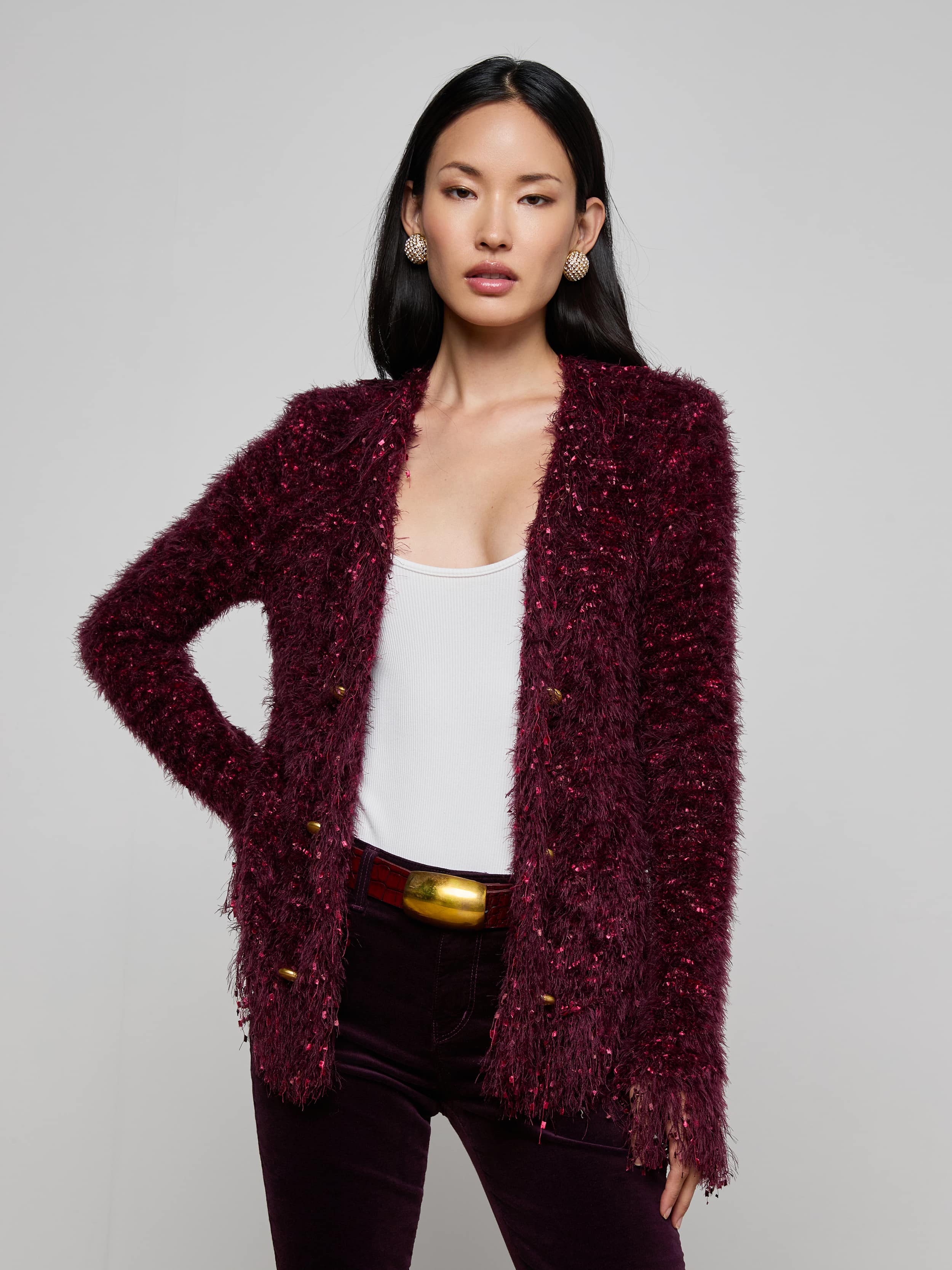 Azure Fringe Cardigan Blazer