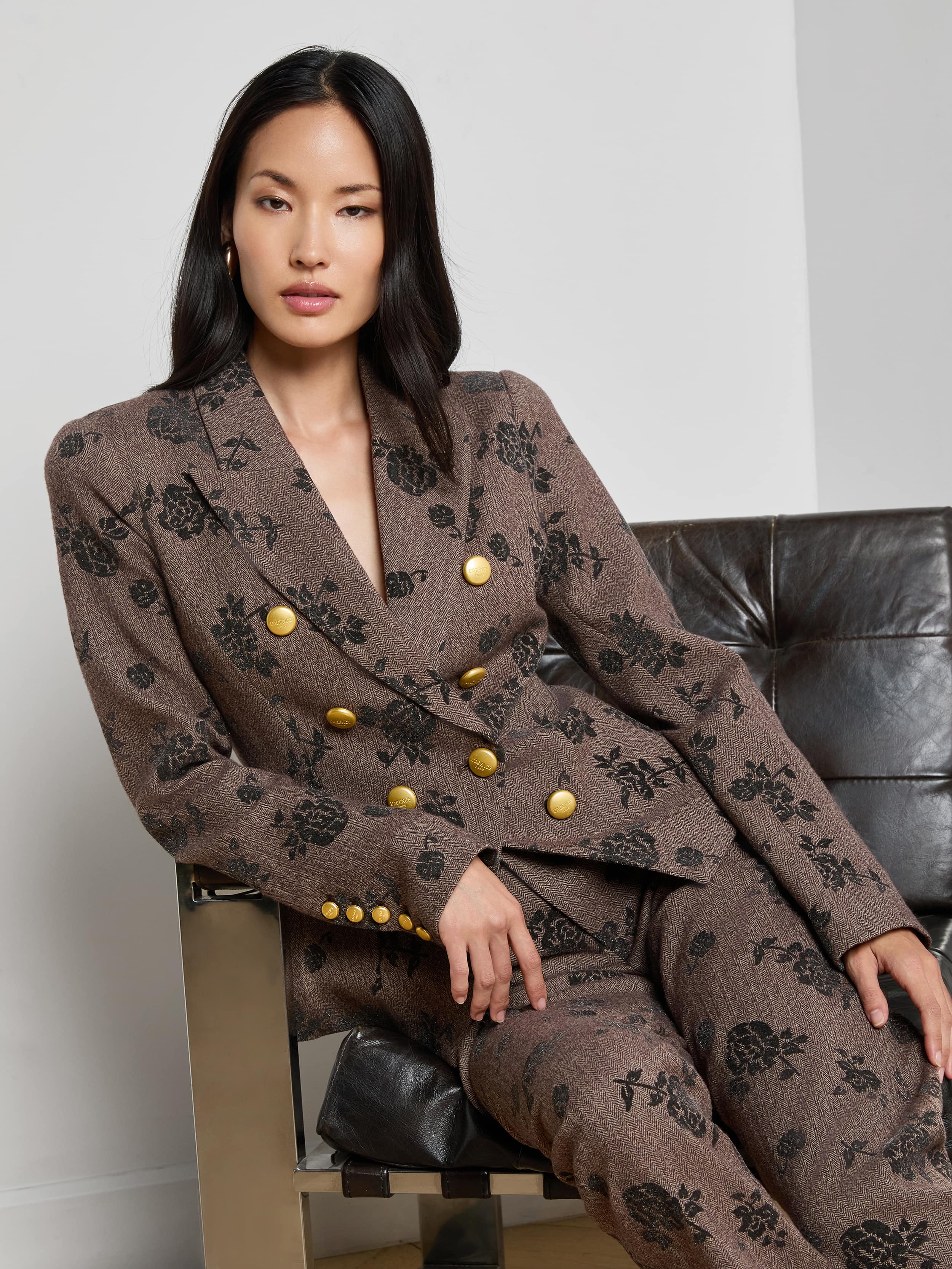 Bethany Flocked Herringbone Blazer - Image 5
