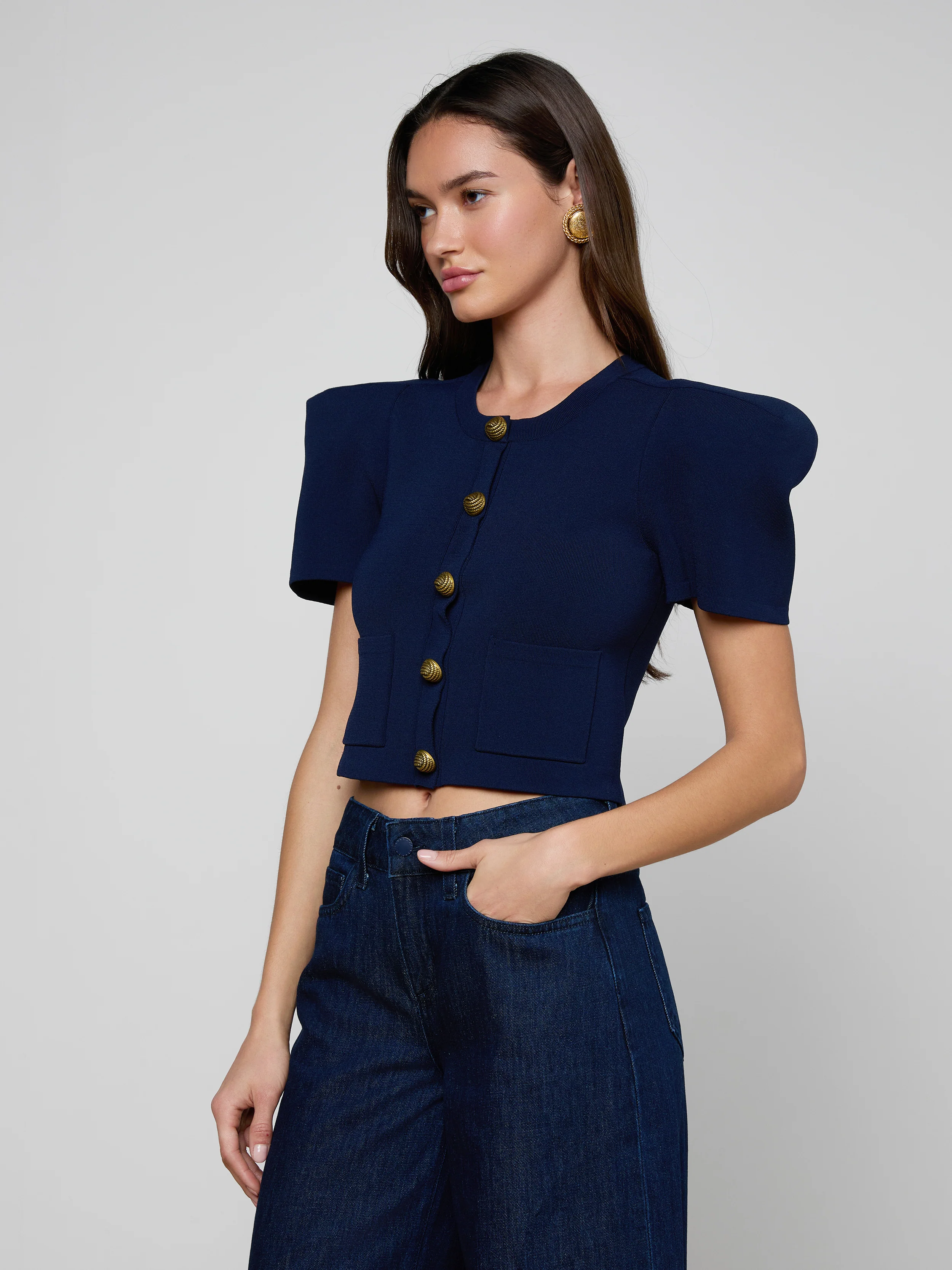 Britt Statement Shoulder Cardigan - Image 2