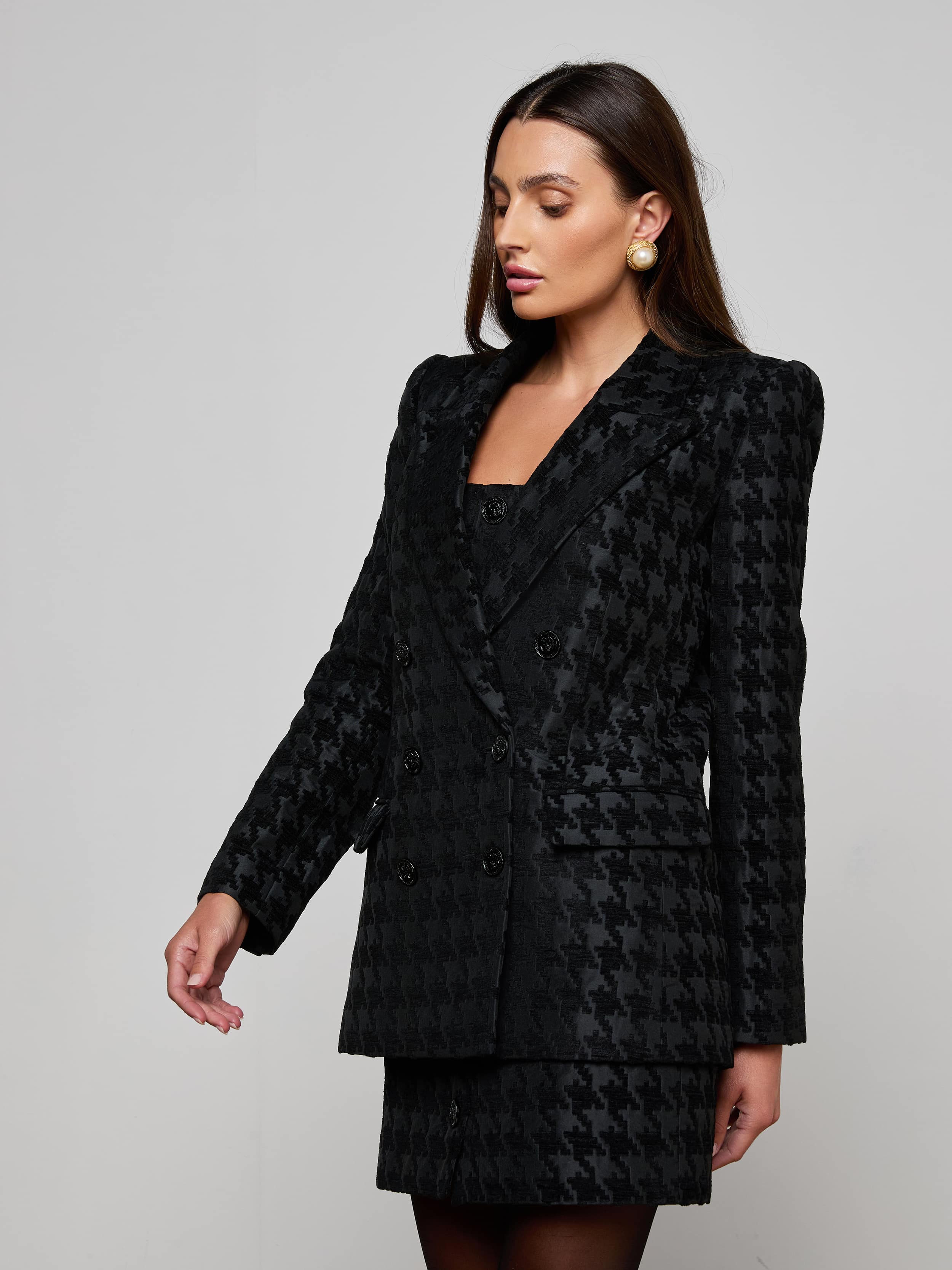 Cambrie Oversized Houndstooth Blazer - Image 3