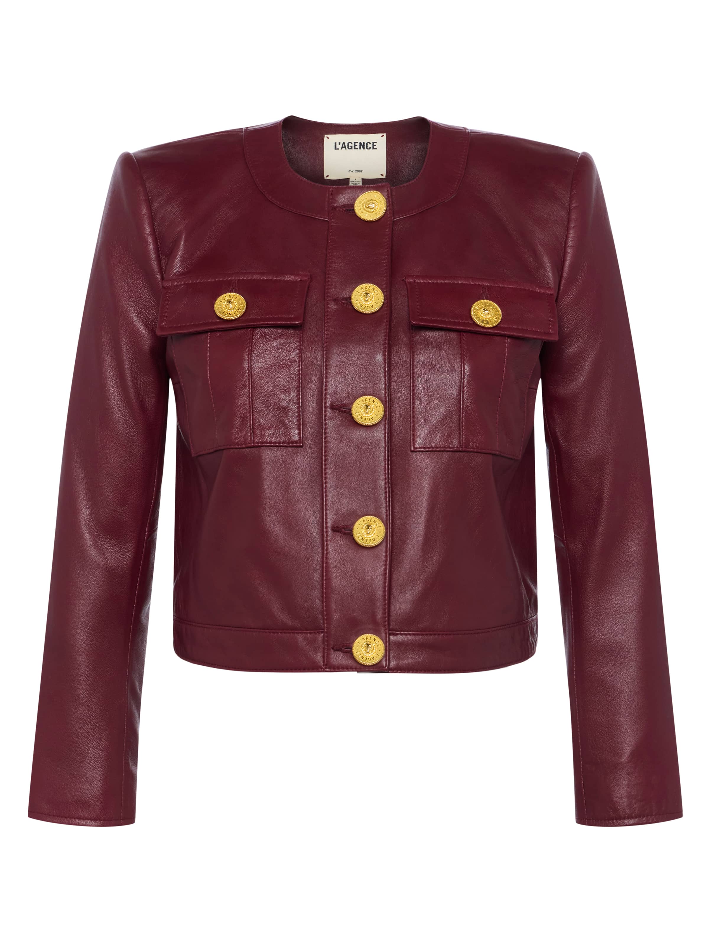 Deidra Cropped Leather Jacket - Image 7