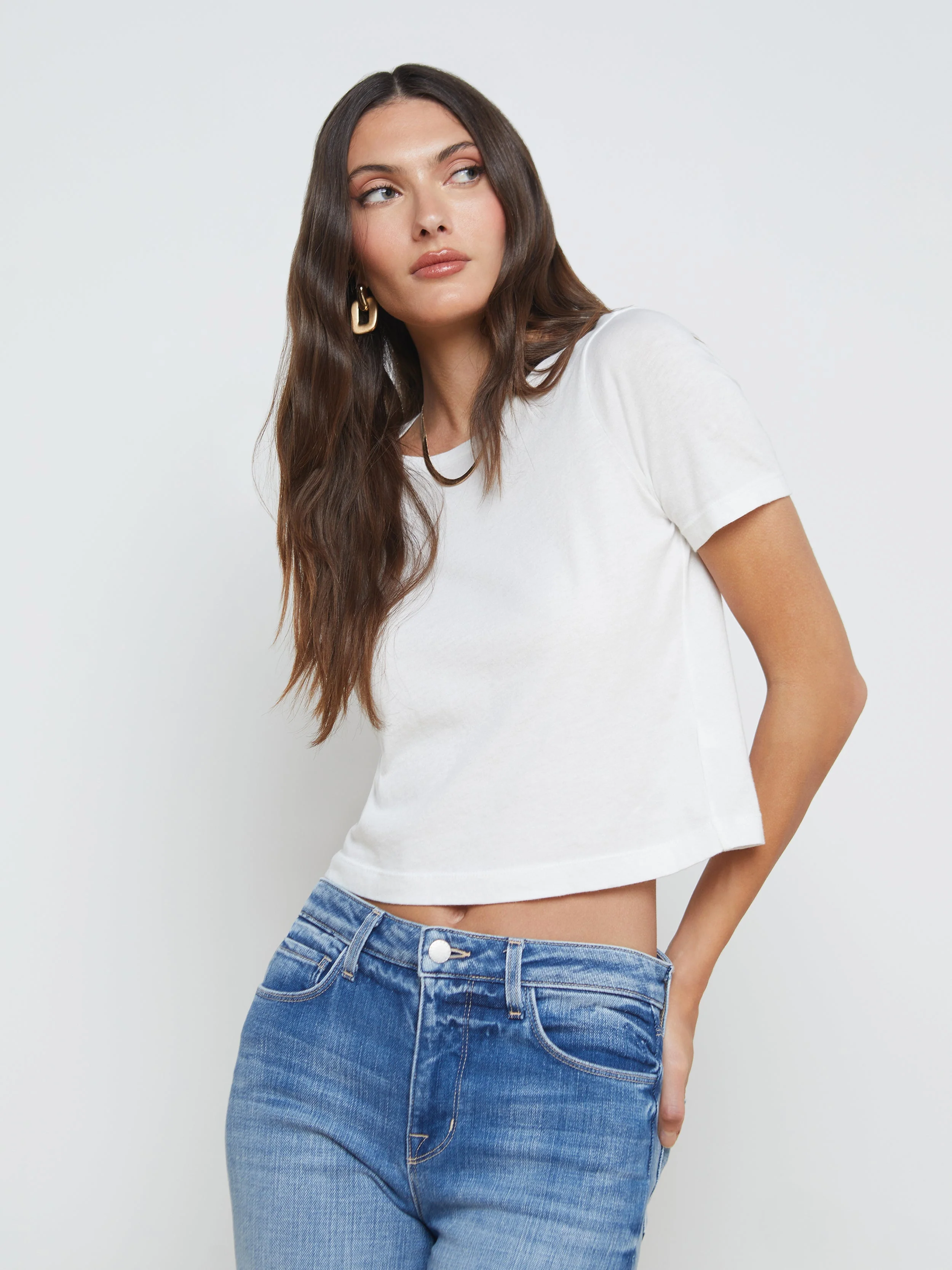 Donna Cotton Cropped Tee - Image 3
