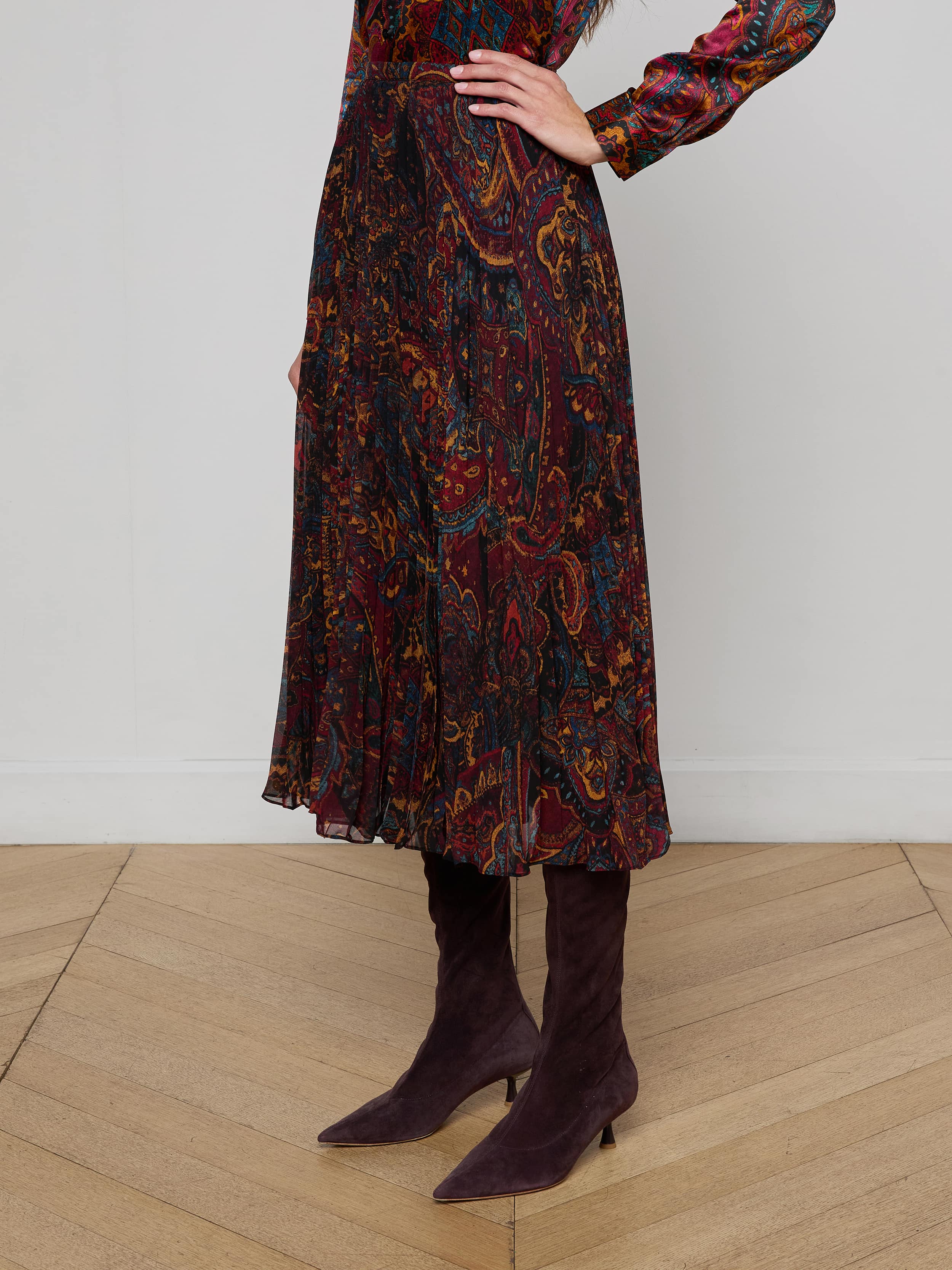 Fernanda Pleated Midi Skirt - Image 3