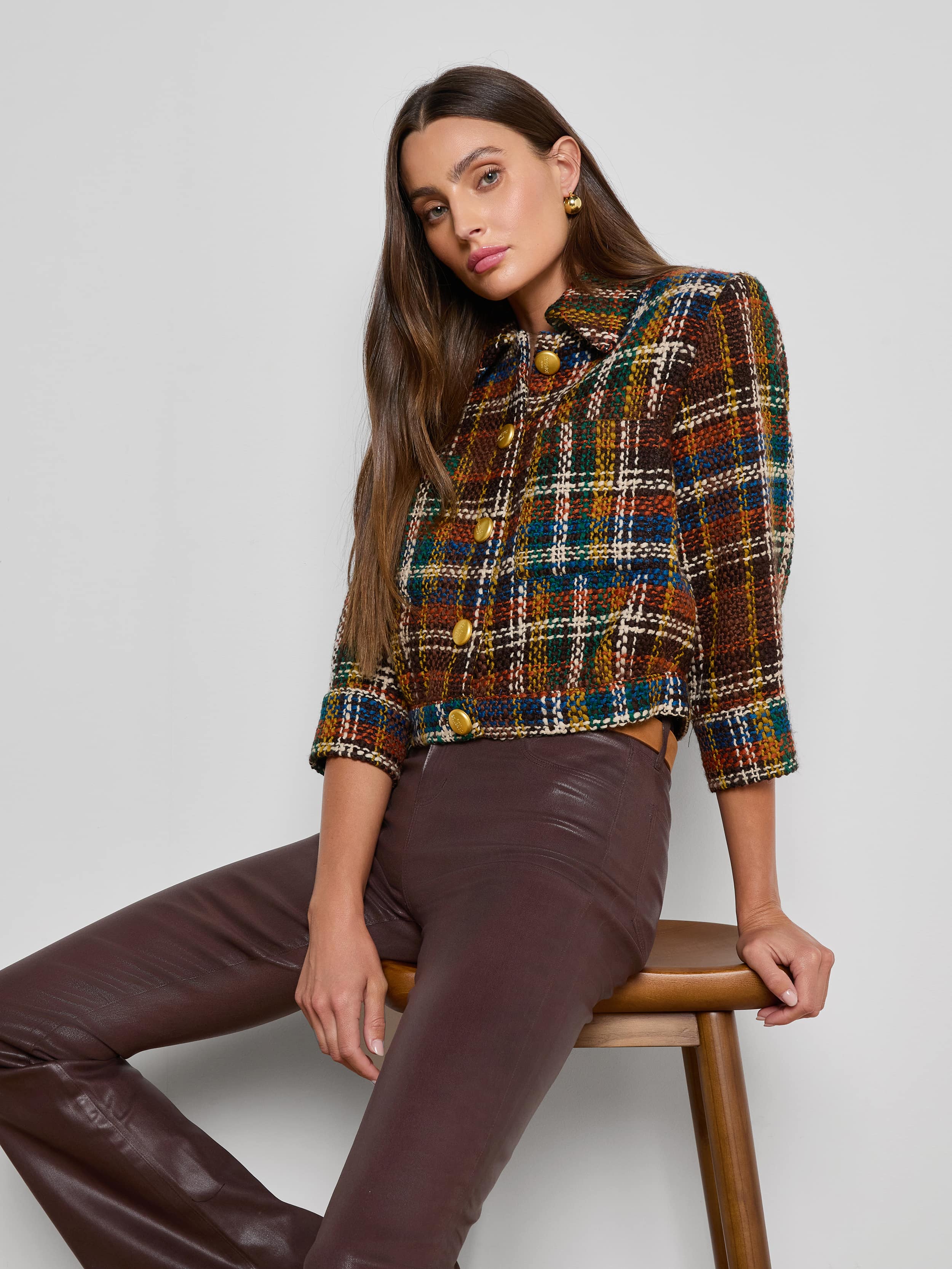 Jia Cropped Tweed Jacket - Image 6