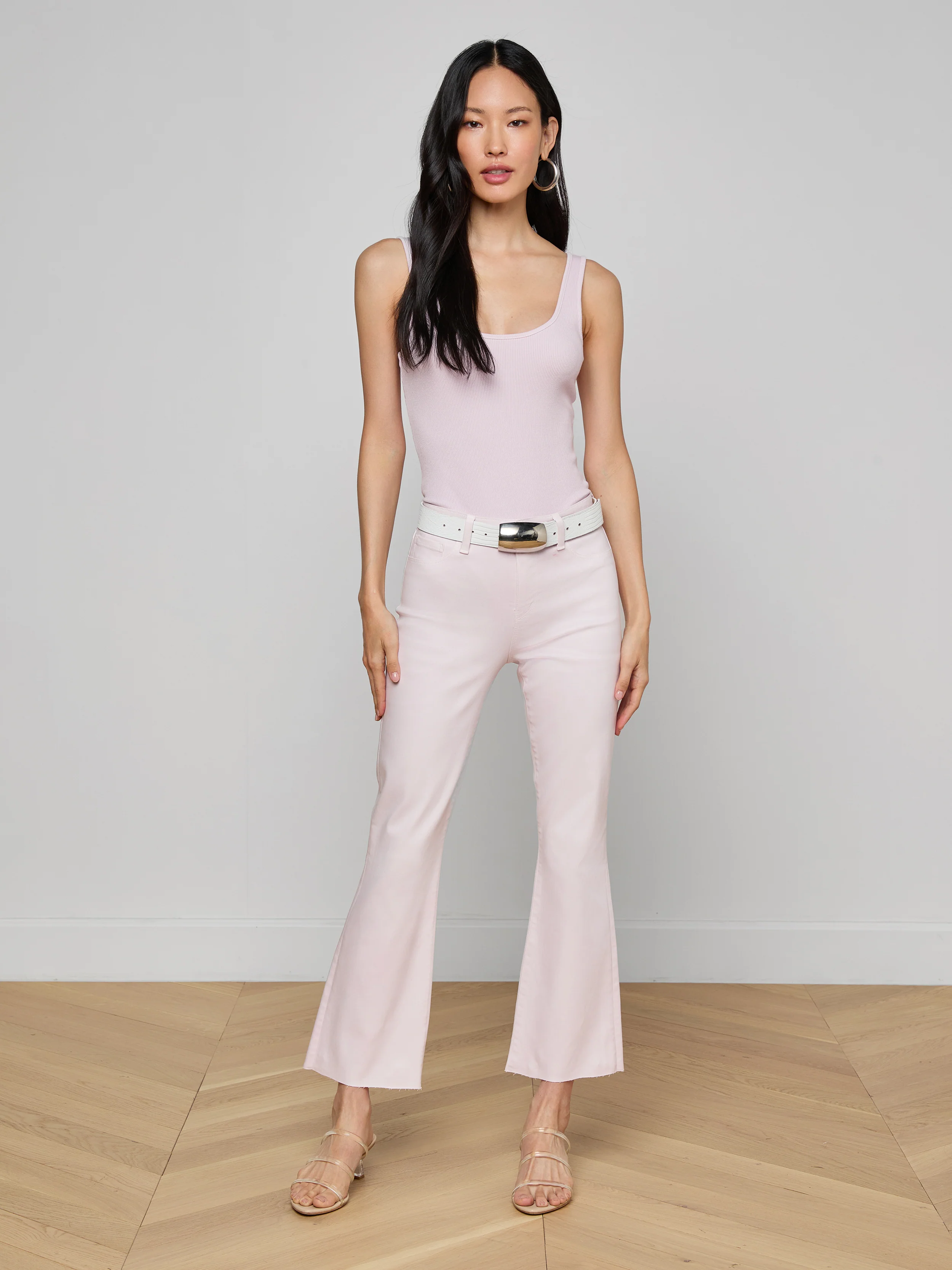 Kendra Coated Cropped Flare Jean