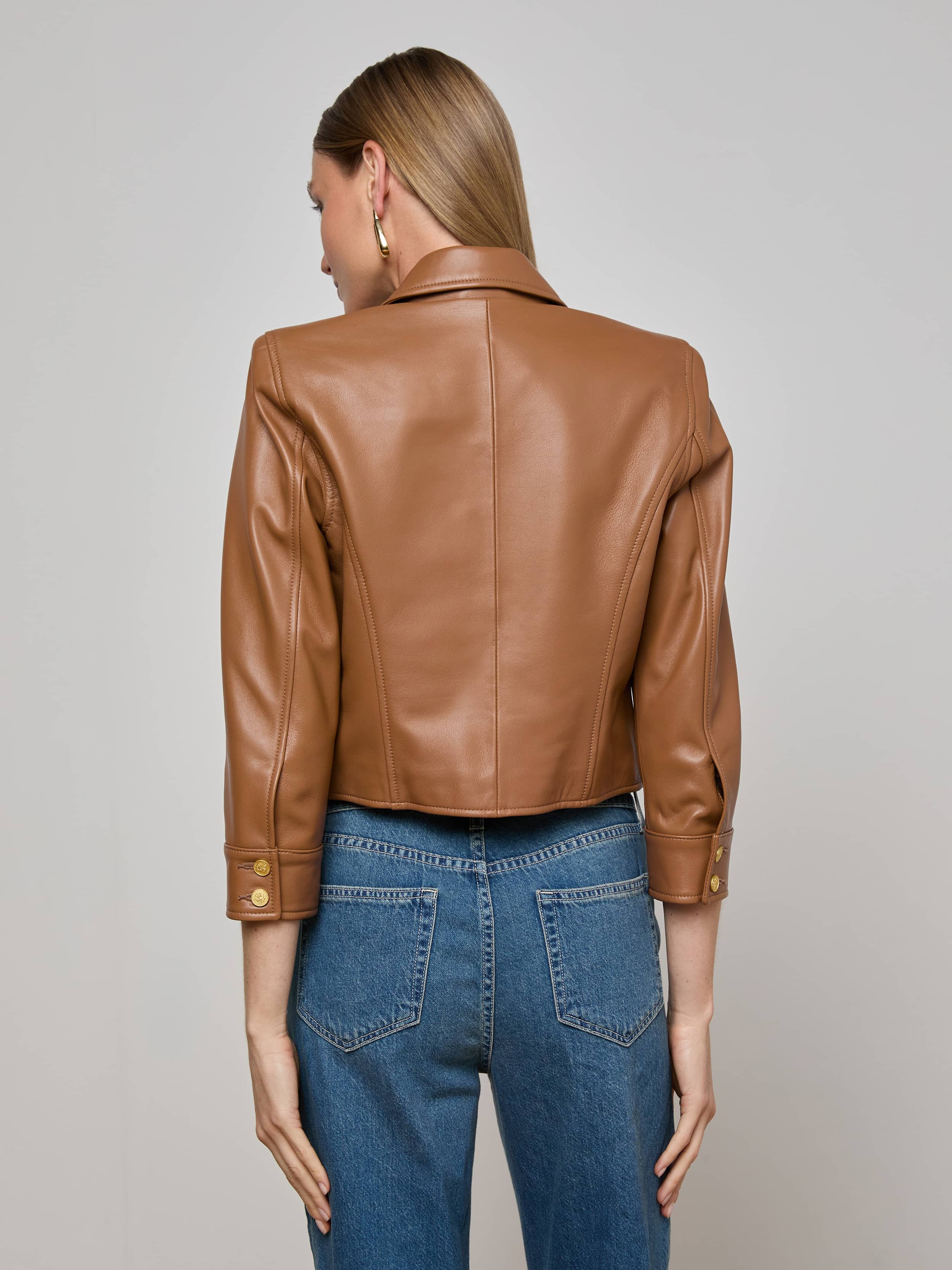 Kumi Cropped Leather Jacket - Image 5