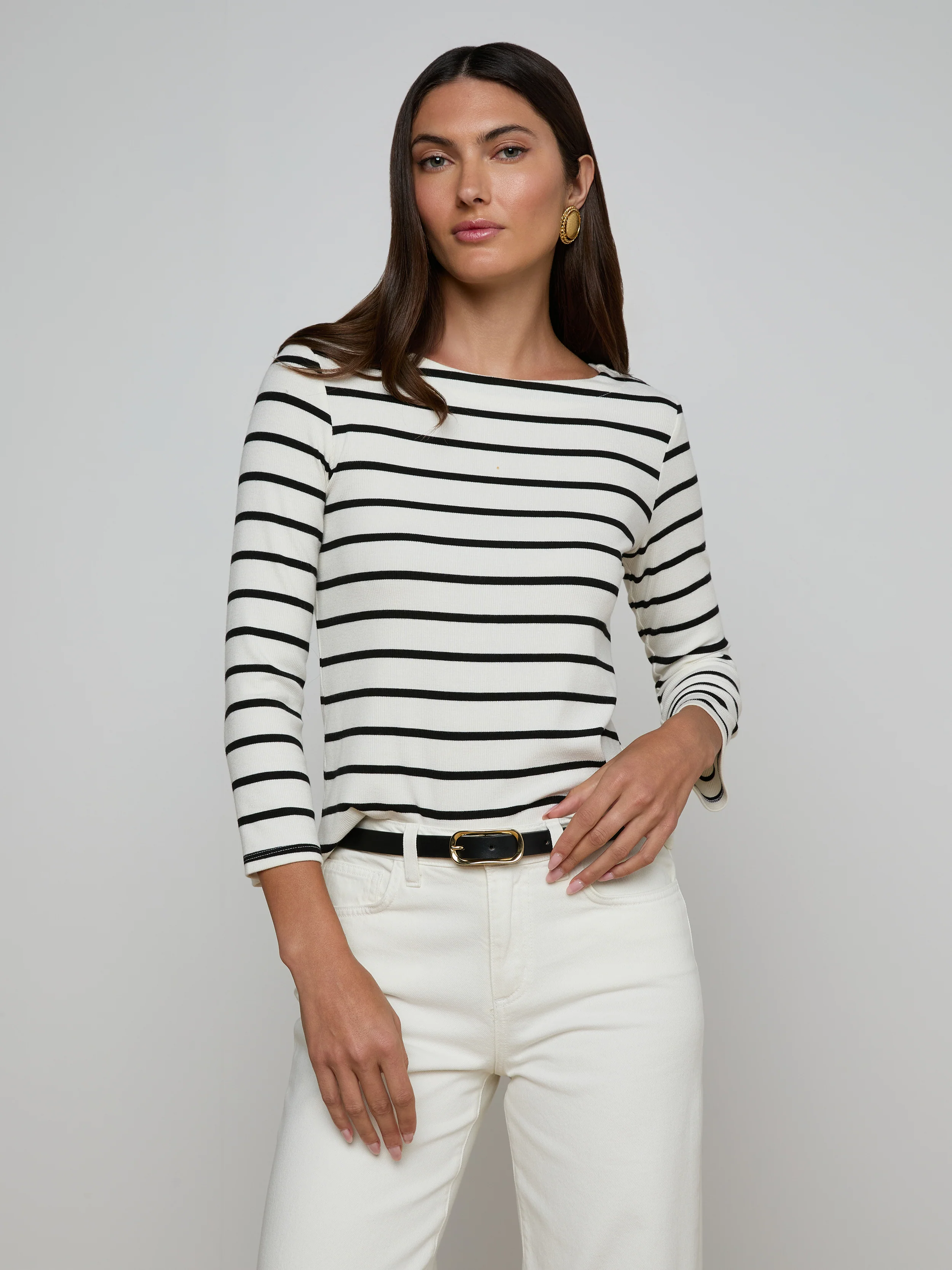 Lucille Striped Boatneck Top