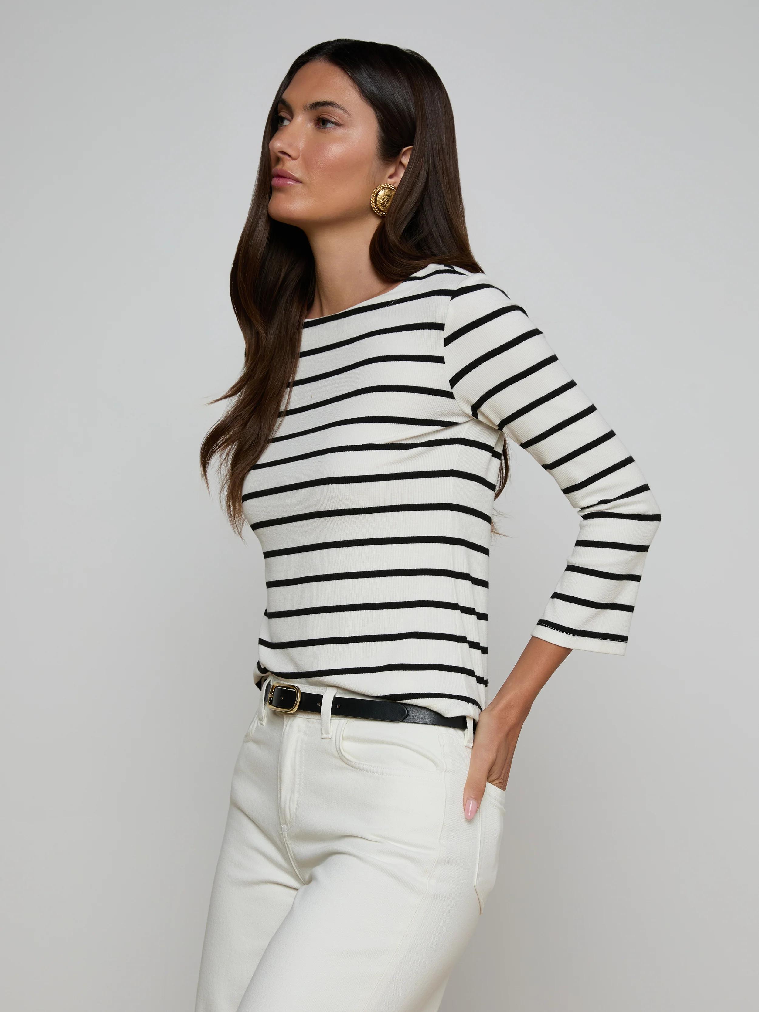 Lucille Striped Boatneck Top - Image 2