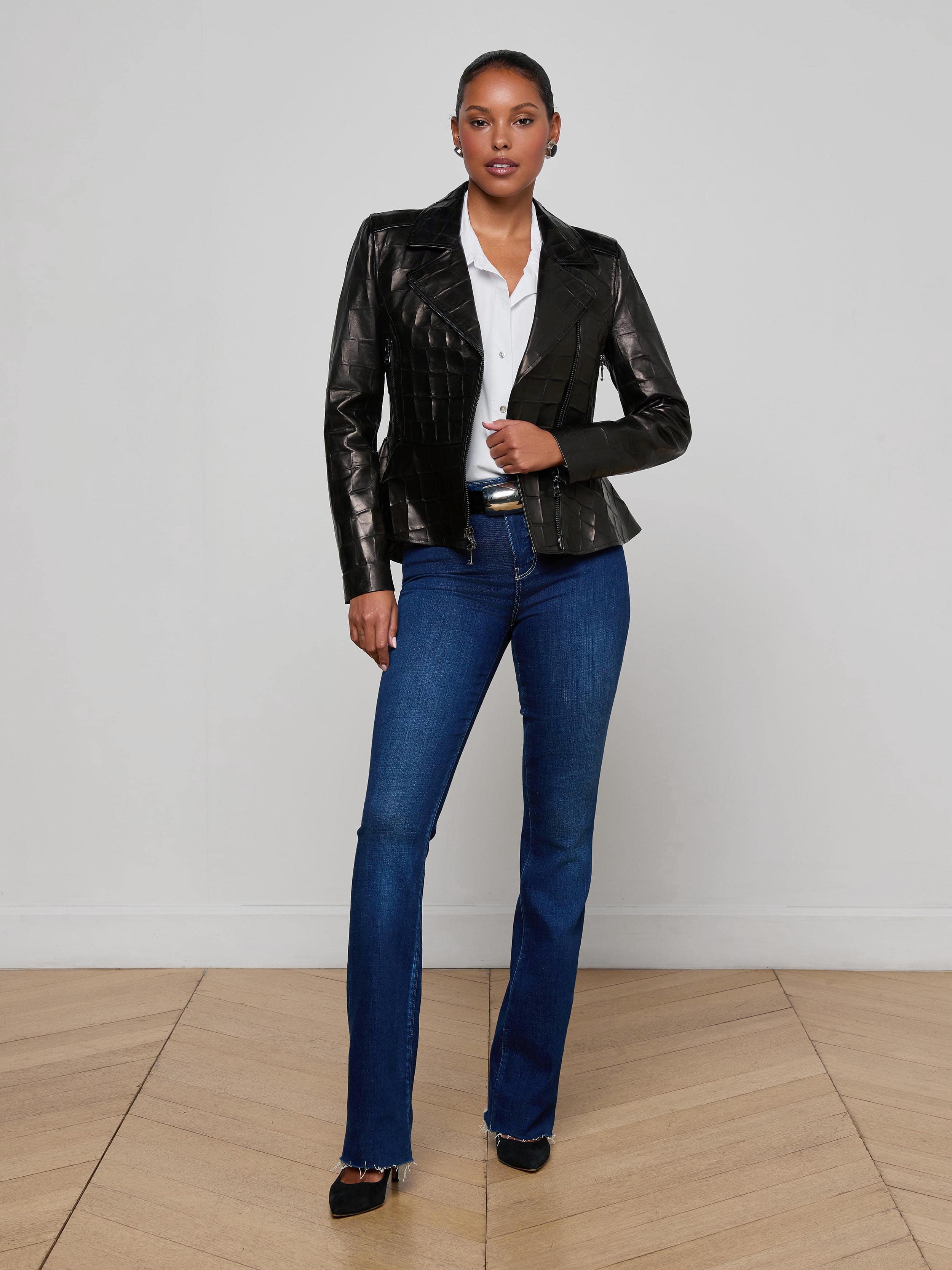 Lyric Leather Peplum Jacket - Image 3