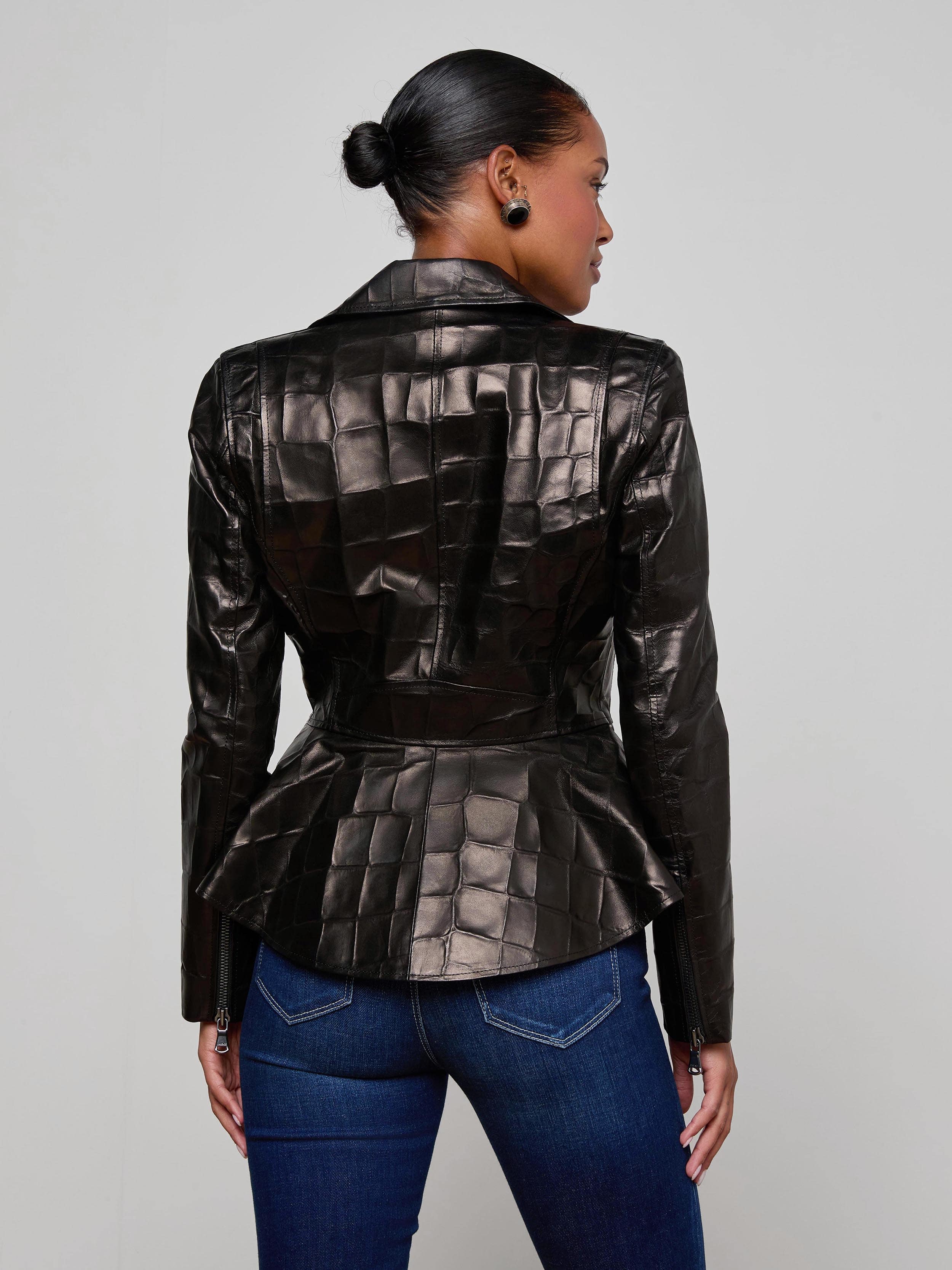 Lyric Leather Peplum Jacket - Image 4
