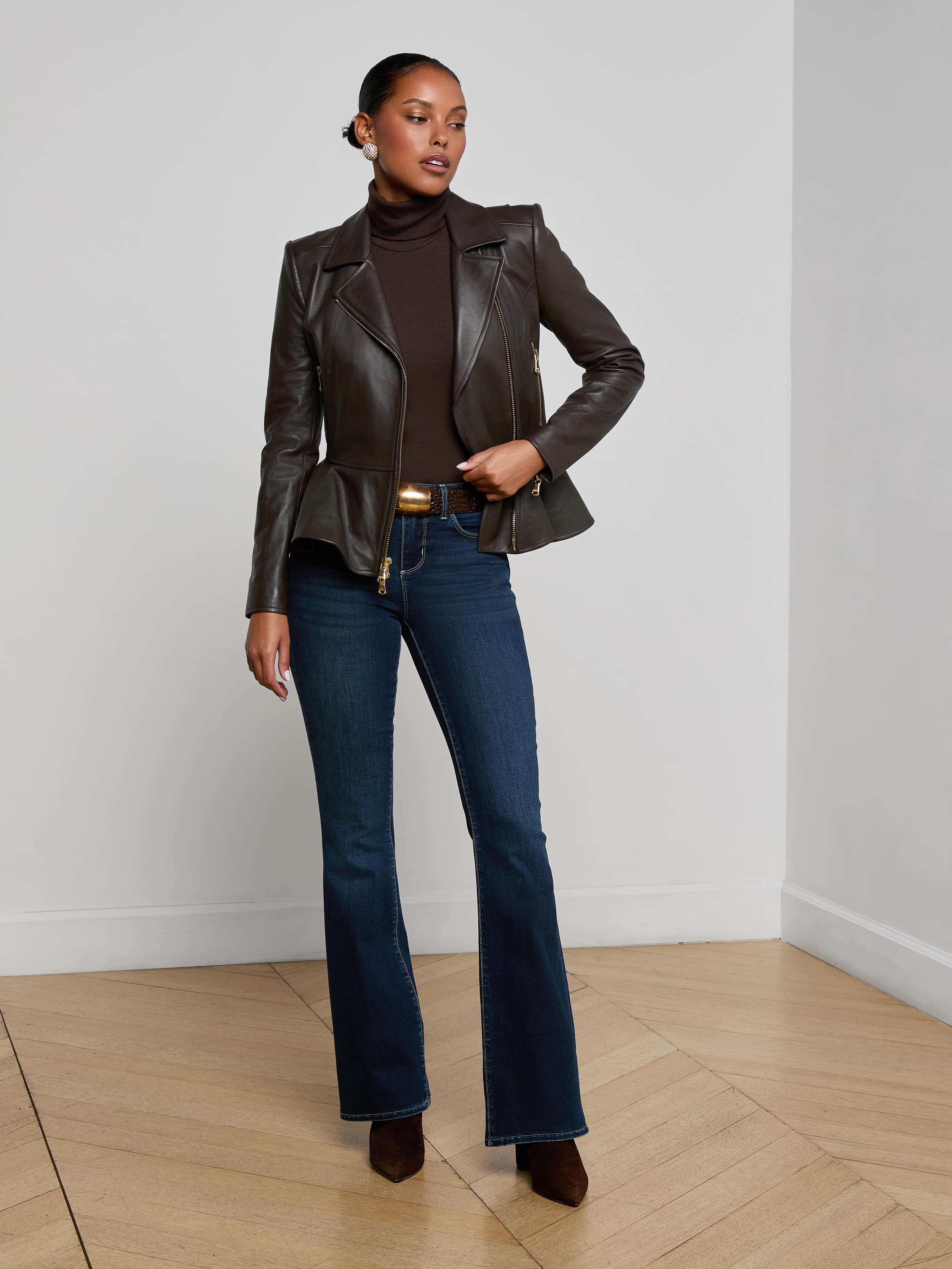 Lyric Leather Peplum Jacket - Image 3