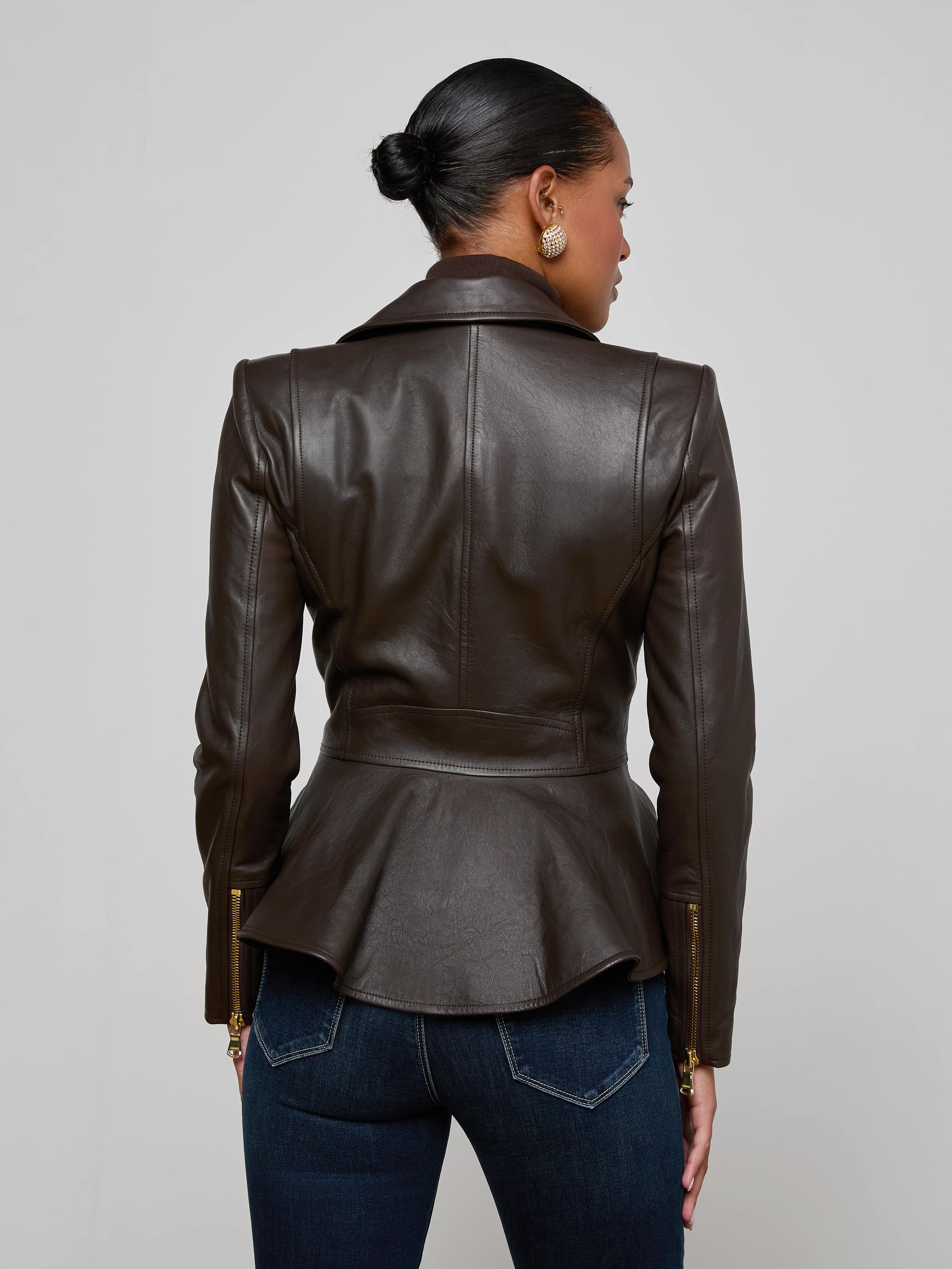 Lyric Leather Peplum Jacket - Image 4