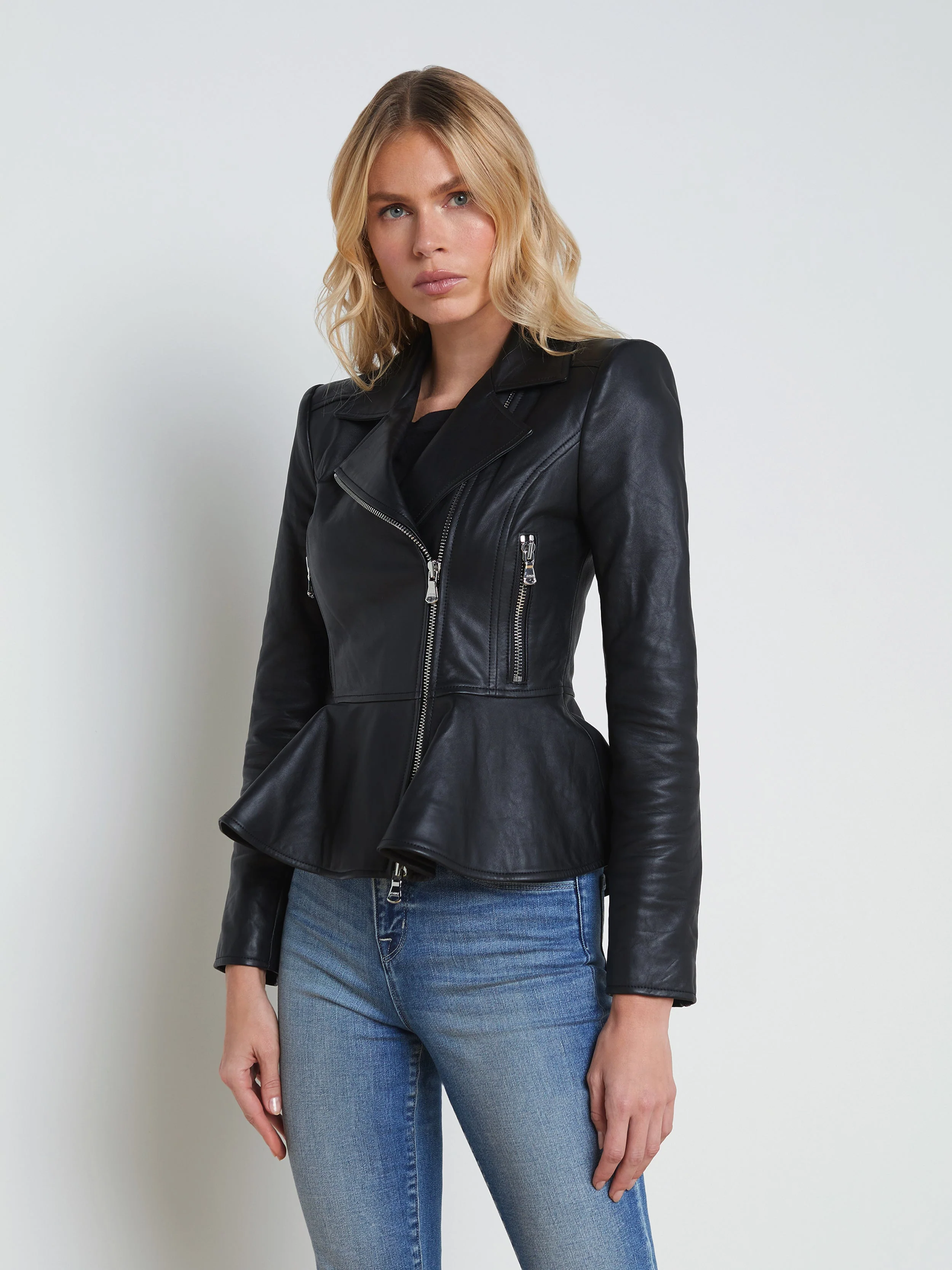 Lyric Leather Peplum Jacket - Image 4