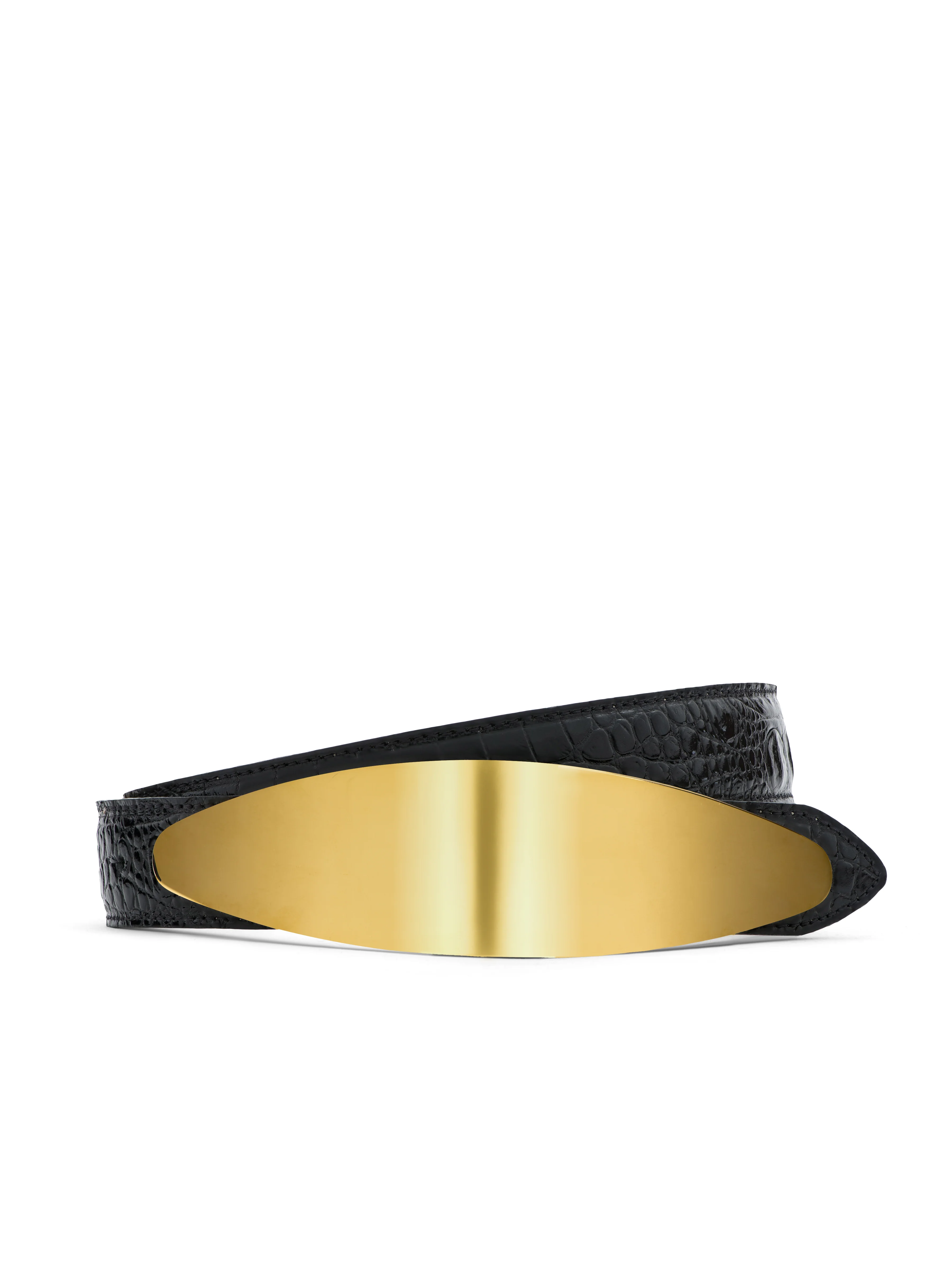 Maroux Croc-Embossed Leather Belt - Image 4