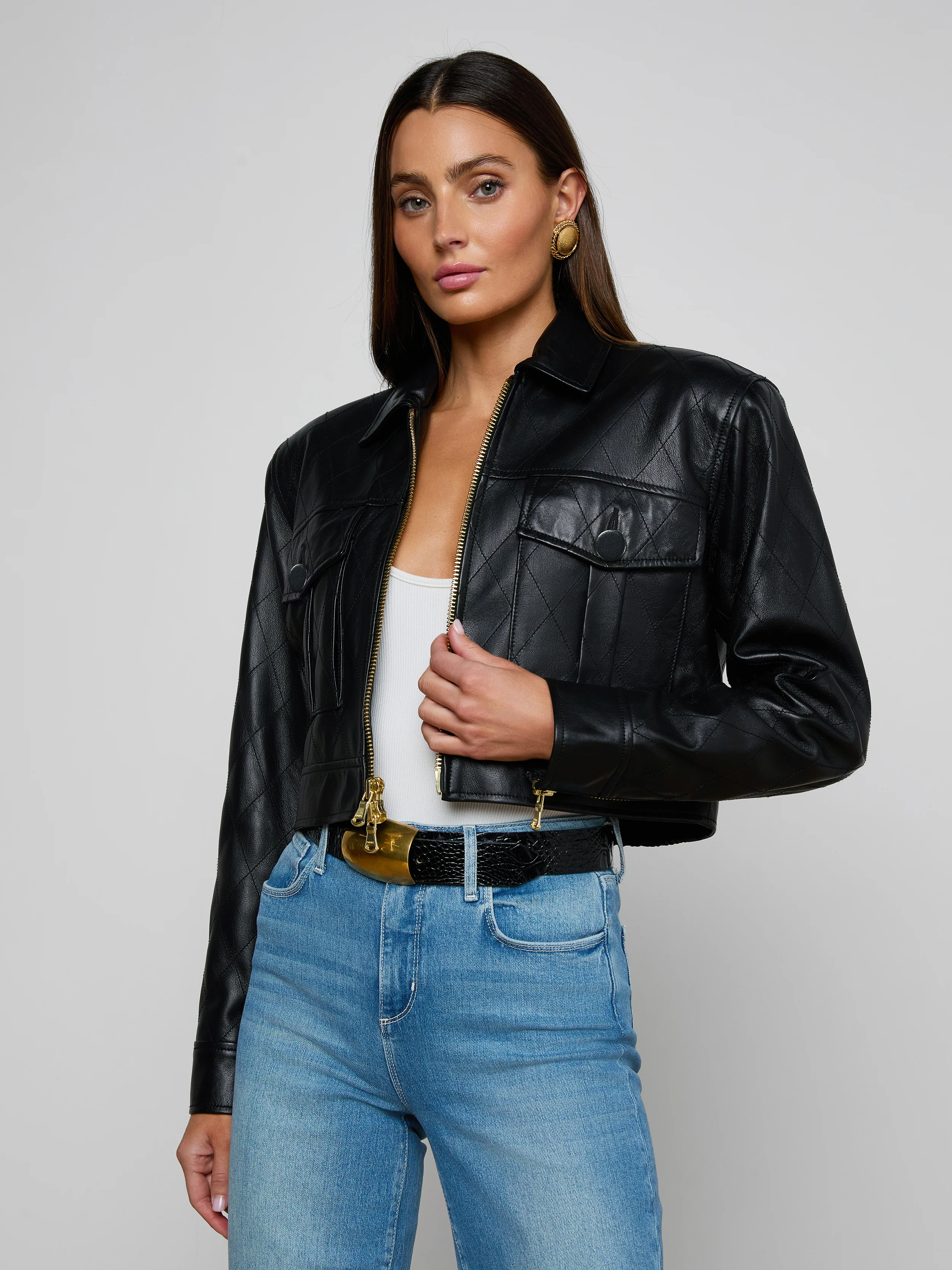 Micah Oversized Leather Jacket
