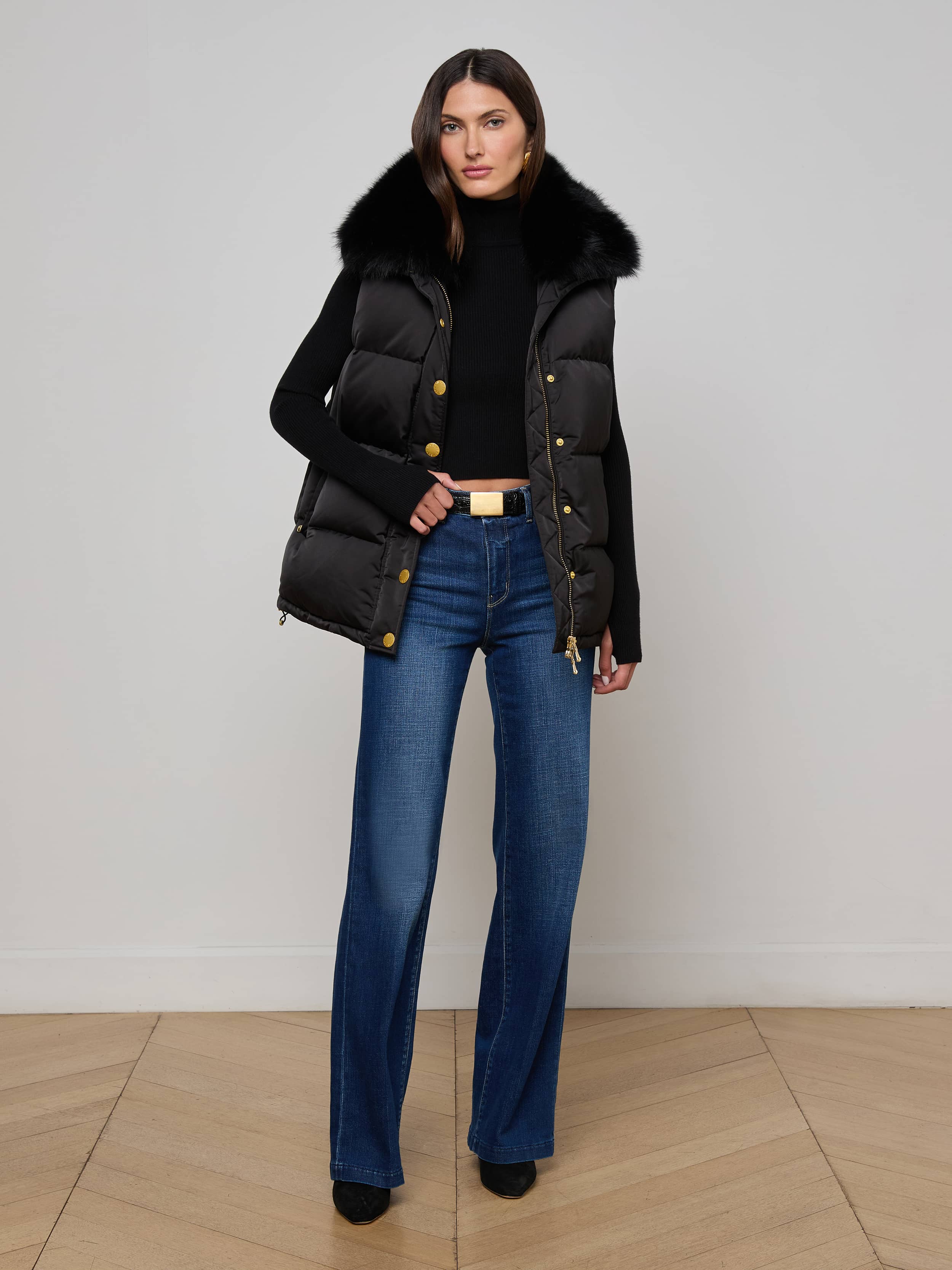 Nalo Faux Fur Puffer Vest - Image 3