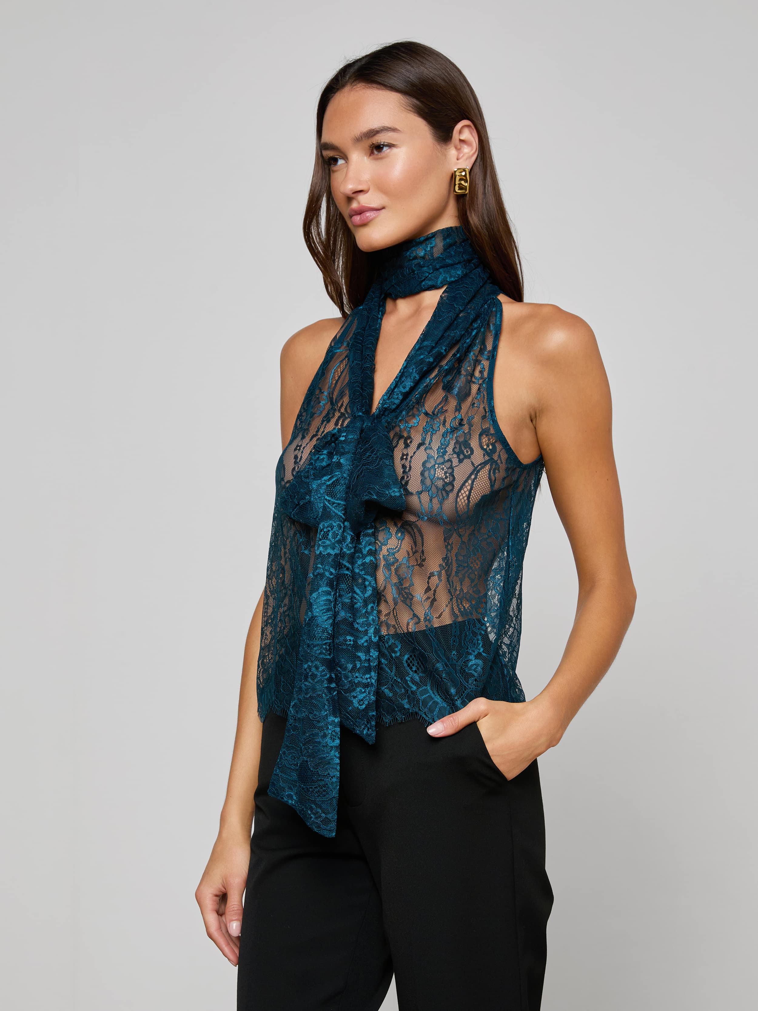 Reece Lace Tie Neck Blouse - Image 2